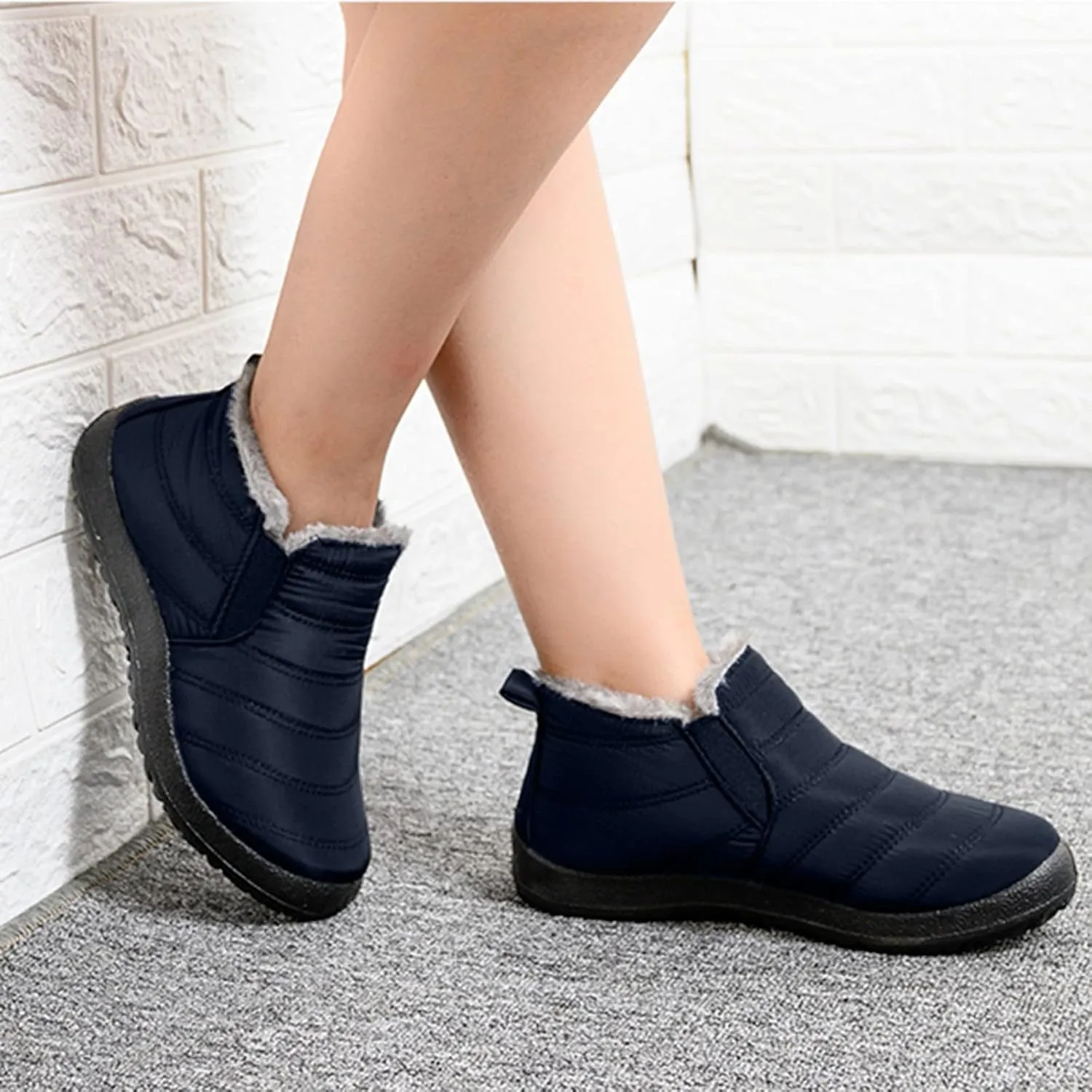 Cathalem Winter Boots for Women 2024, Womens Snow Boots Warm Ankle Bootie Comfortable Slip On Outdoor Fur Lined Winter Shoe