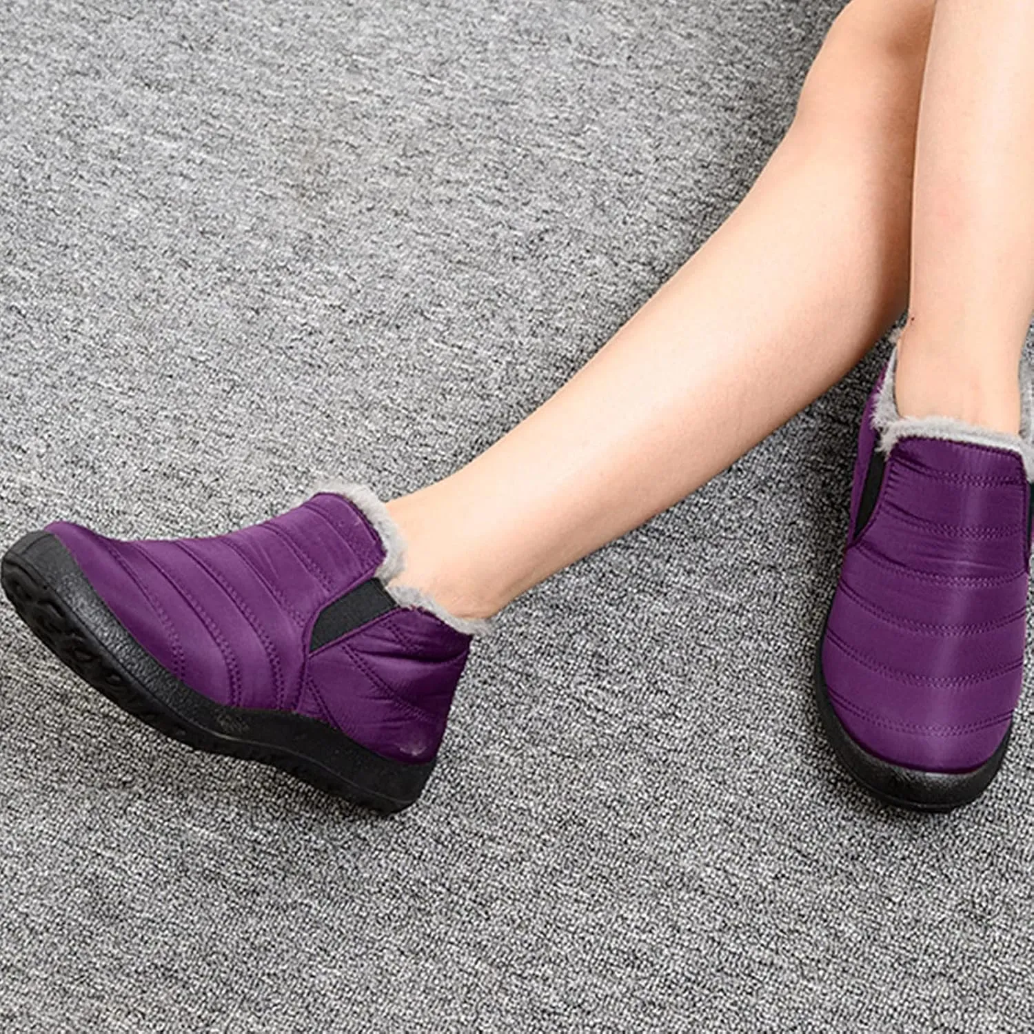 Cathalem Winter Boots for Women 2024, Womens Snow Boots Warm Ankle Bootie Comfortable Slip On Outdoor Fur Lined Winter Shoe