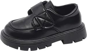 Chunky Loafers for Girl Toddler Dress Shoes Platform Heel Leather Flats Round Toe Girls School Uniform Slip On Shoes