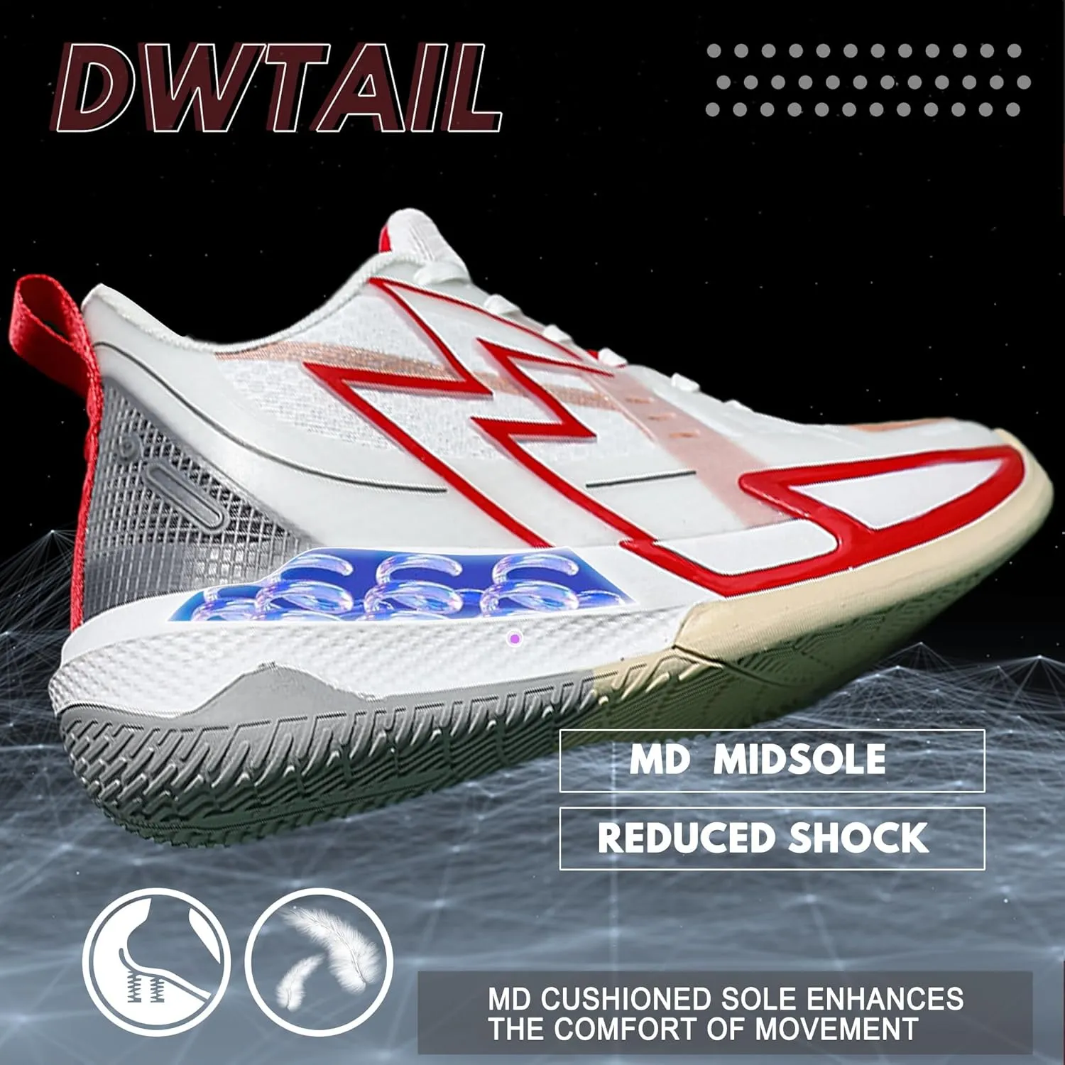CJSPORX Men Women Basketball Shoes Breathable Non Slip Outdoor Fashion Sneakers