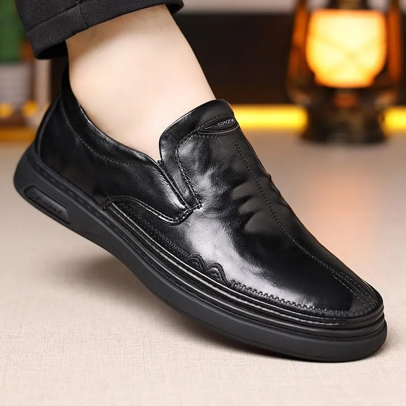Contemporary Wingtip Oxford Shoes Genuine Leather Upper Wedding Parties Business Meetings Air-Cushioned Comfort