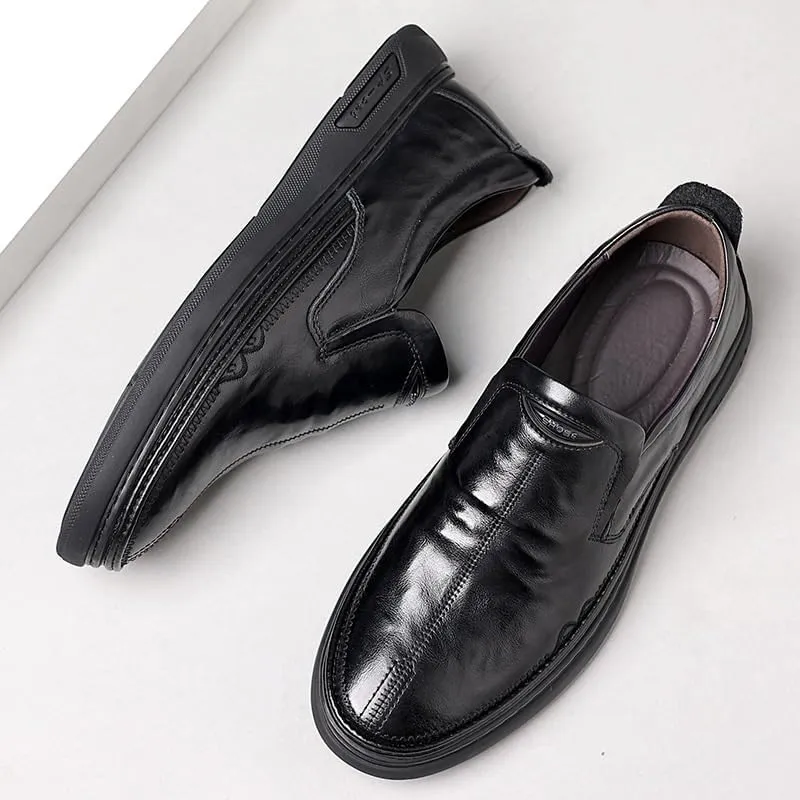 Contemporary Wingtip Oxford Shoes Genuine Leather Upper Wedding Parties Business Meetings Air-Cushioned Comfort
