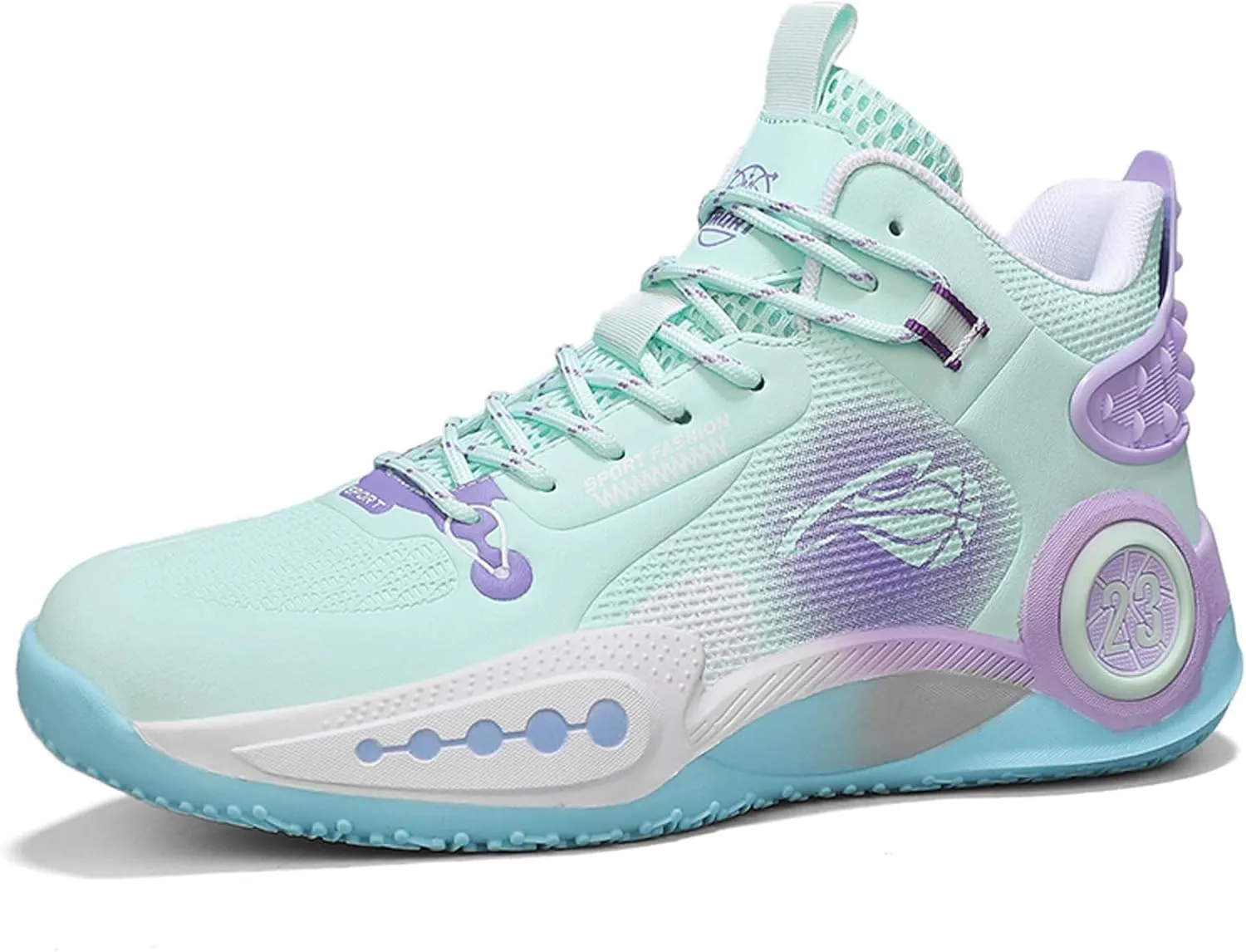 Cool Colored Lace Up Basketball Shoes for Men Women, Comfortable Backpack Hiking Shoes