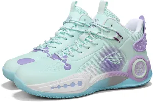 Cool Colored Lace Up Basketball Shoes for Men Women, Comfortable Backpack Hiking Shoes