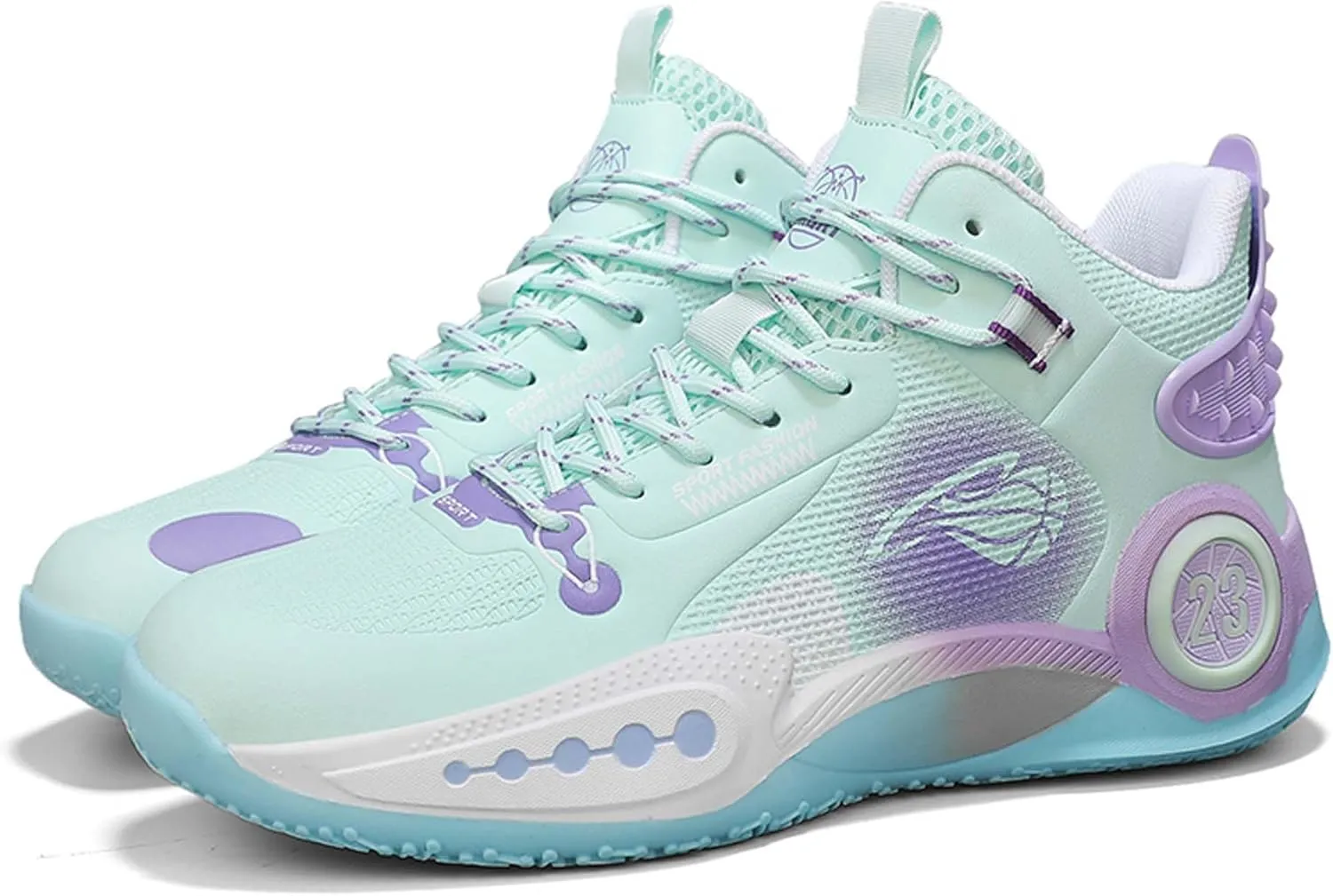 Cool Colored Lace Up Basketball Shoes for Men Women, Comfortable Backpack Hiking Shoes