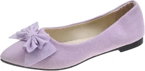 CRNTCEM Women's Pointed Toe Ballet Flats Bow-Knot Comfortable Light Weight Loafers Summer Outdoor Soft Formal Business Wedding Casual Shoes