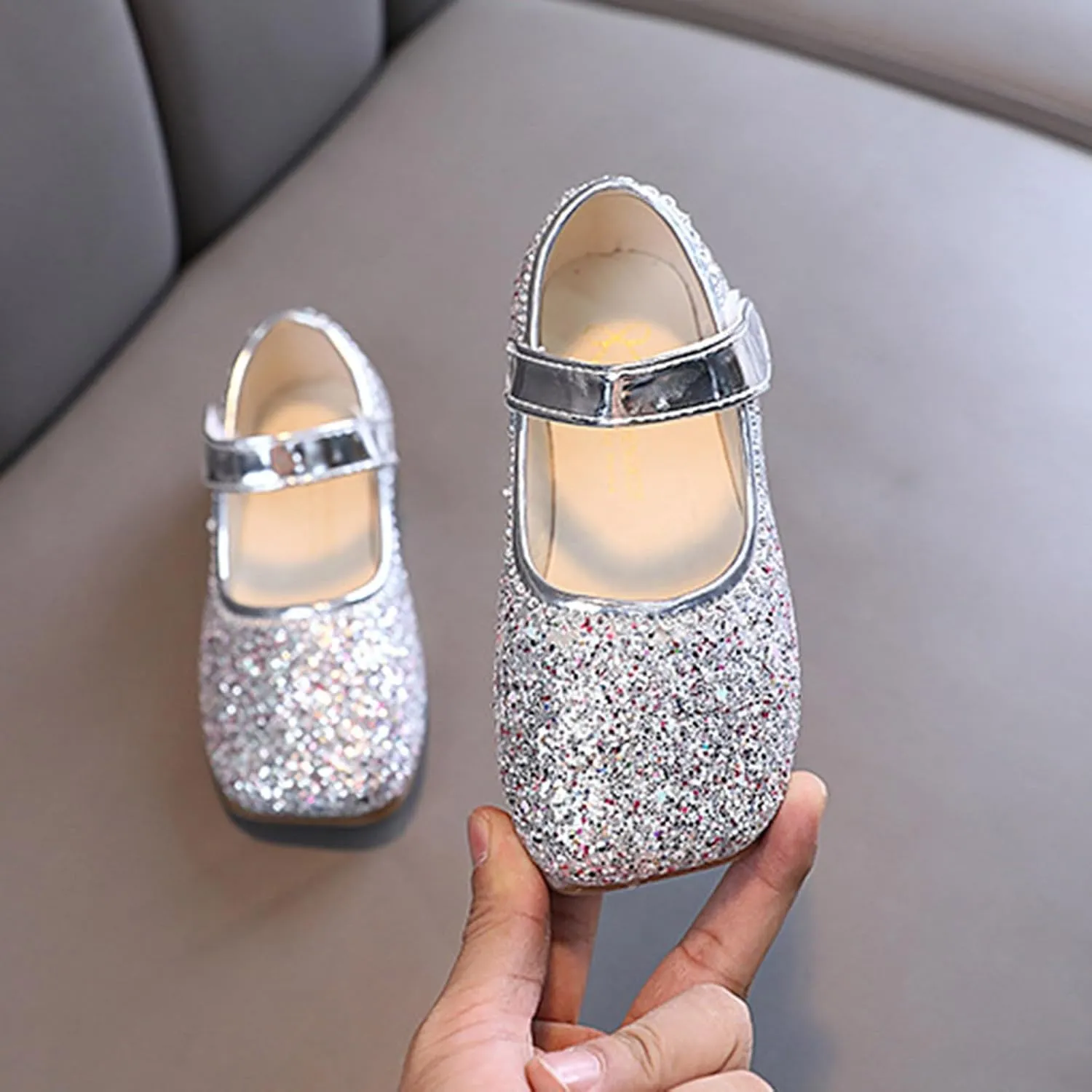 Dress Shoes for Toddler Girls Elegant Leather School Mary Jane Shoes Girls Soft Sole Non Slip Flat Loafers
