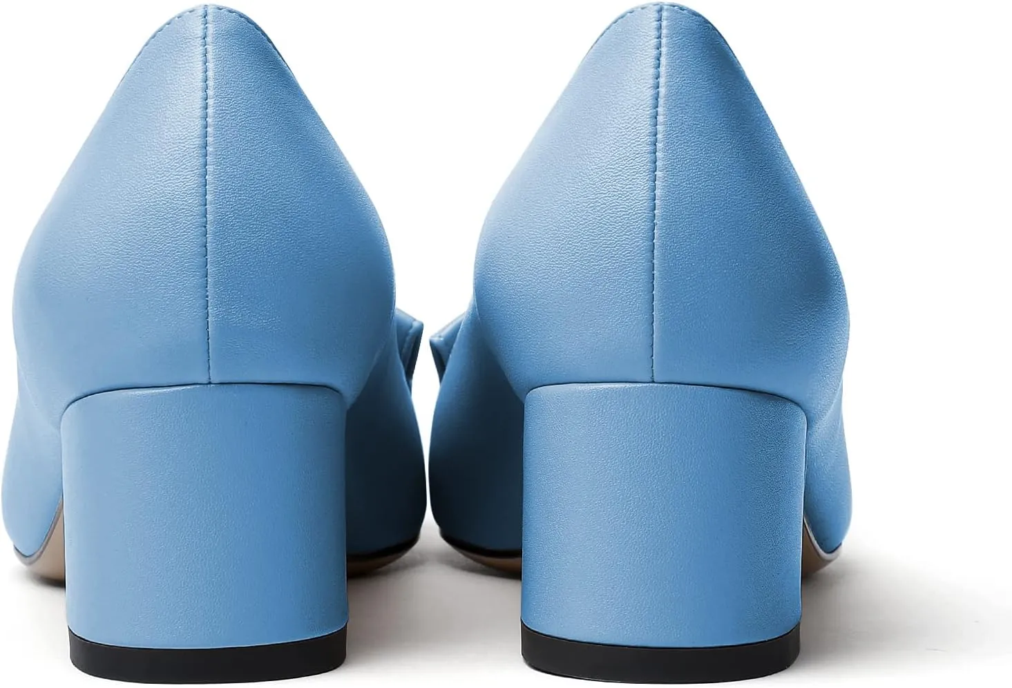 Eldof Block Heels Pumps for Women Pointed Toe Slip on Low Chunky Heeled Bow Heels Classic Low Heel Dress Shoes for Office Wedding Work Evening 2 Inches