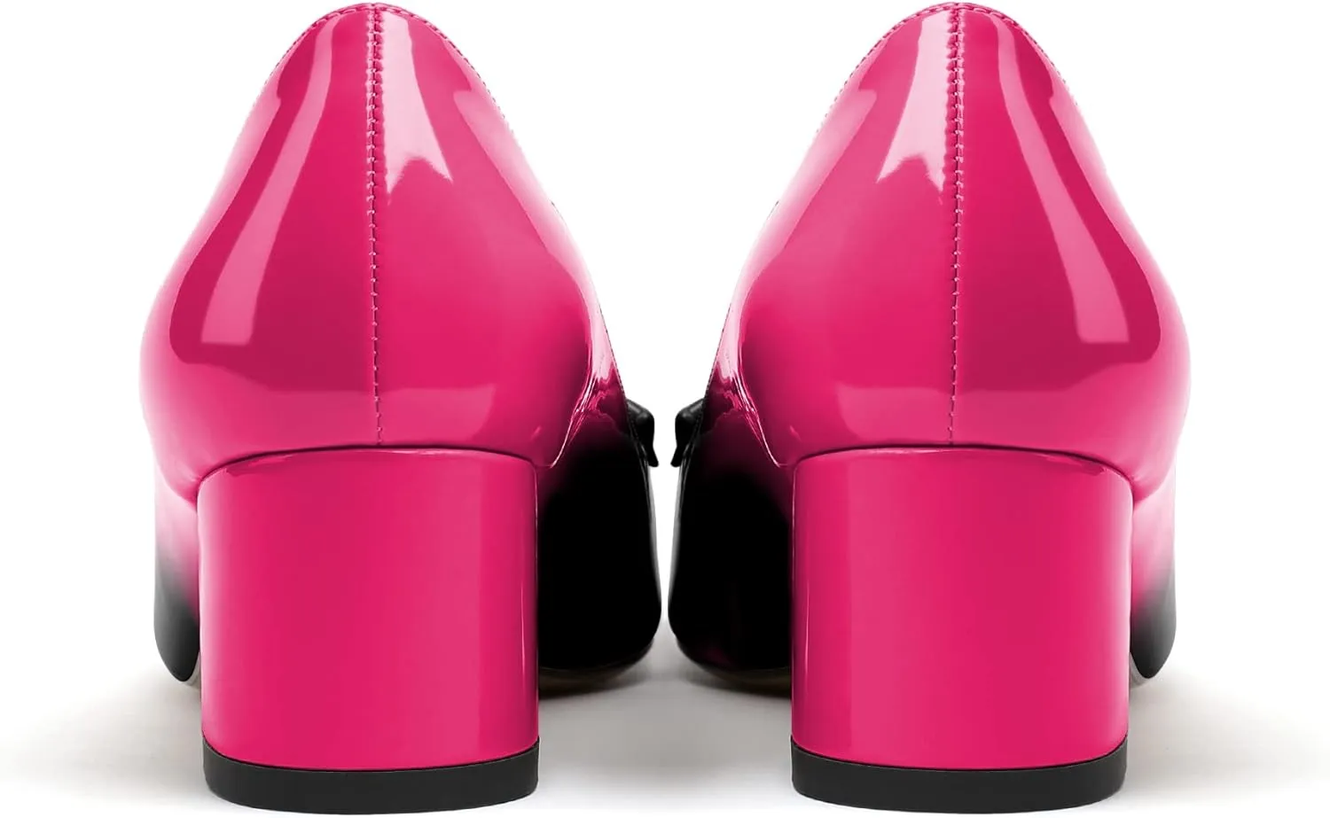 Eldof Block Heels Pumps for Women Pointed Toe Slip on Low Chunky Heeled Bow Heels Classic Low Heel Dress Shoes for Office Wedding Work Evening 2 Inches