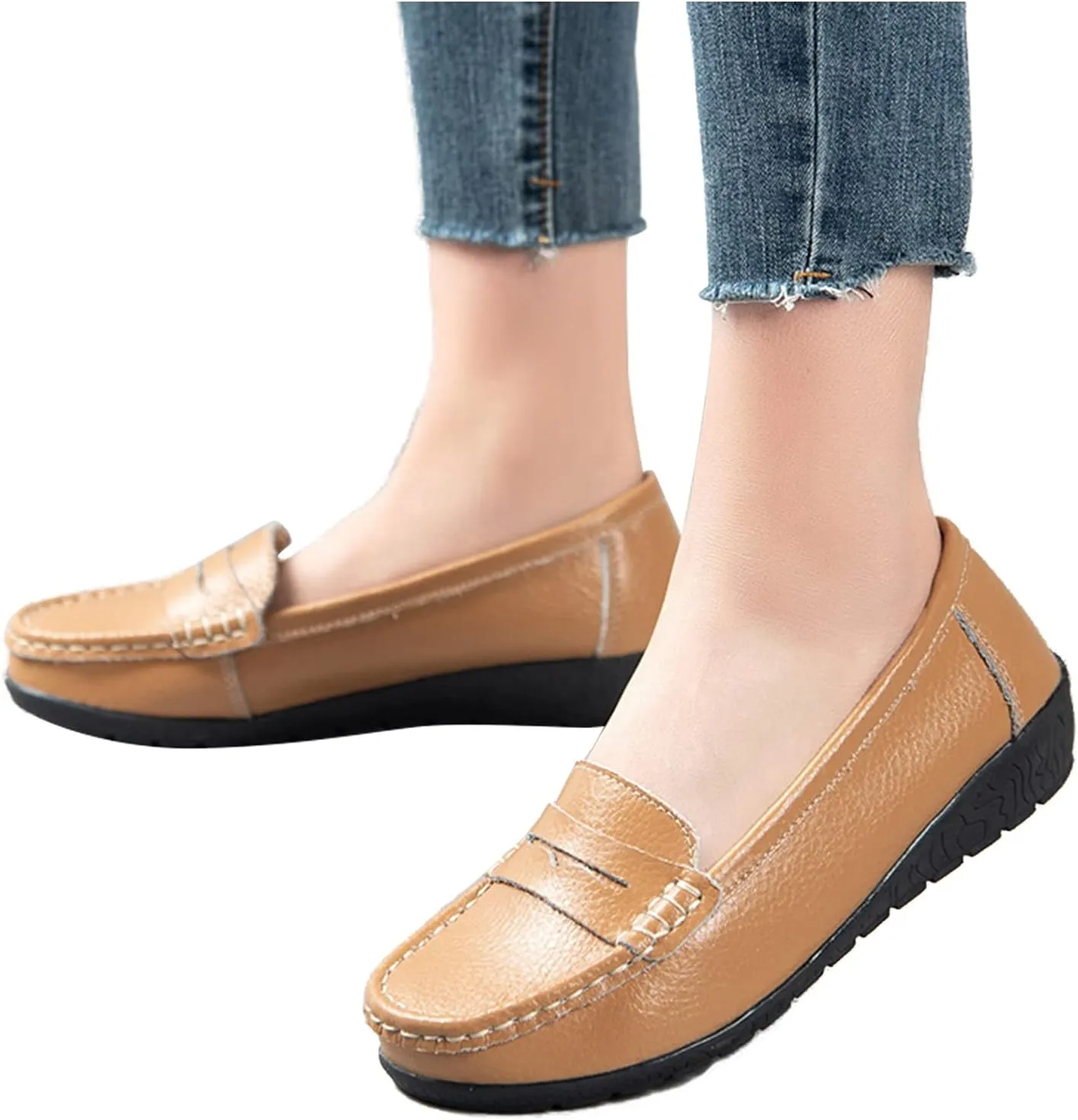 Flats for Womens Comfortable Square Toe Slip on Business Office Work Dress Shoes Ballet Flats with Buckle Strap