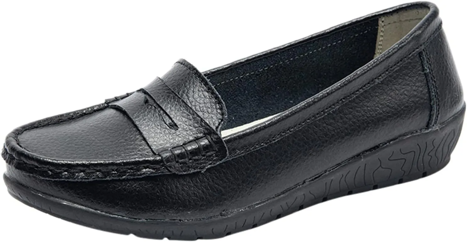 Flats for Womens Comfortable Square Toe Slip on Business Office Work Dress Shoes Ballet Flats with Buckle Strap
