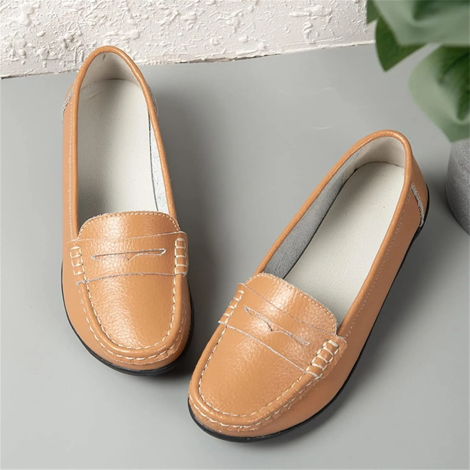 Flats for Womens Comfortable Square Toe Slip on Business Office Work Dress Shoes Ballet Flats with Buckle Strap