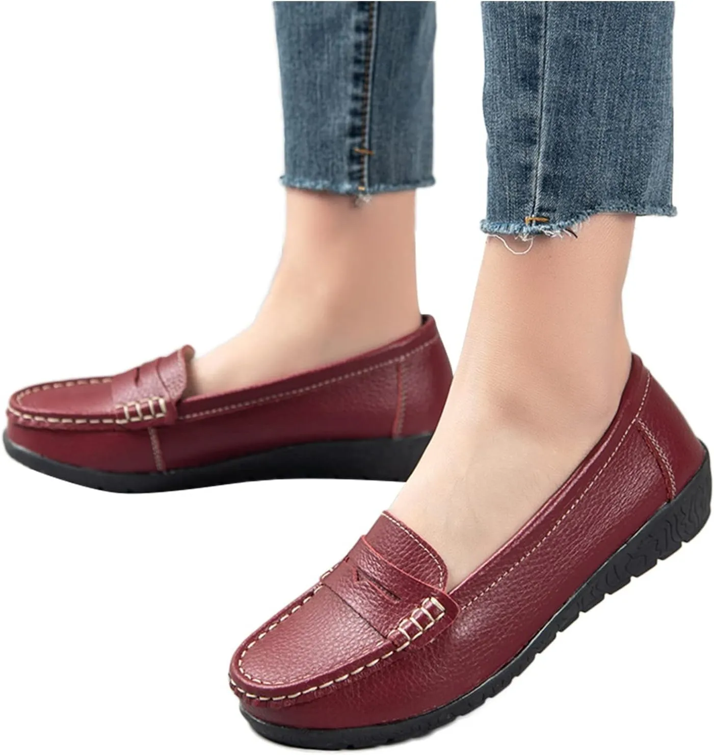 Flats for Womens Comfortable Square Toe Slip on Business Office Work Dress Shoes Ballet Flats with Buckle Strap