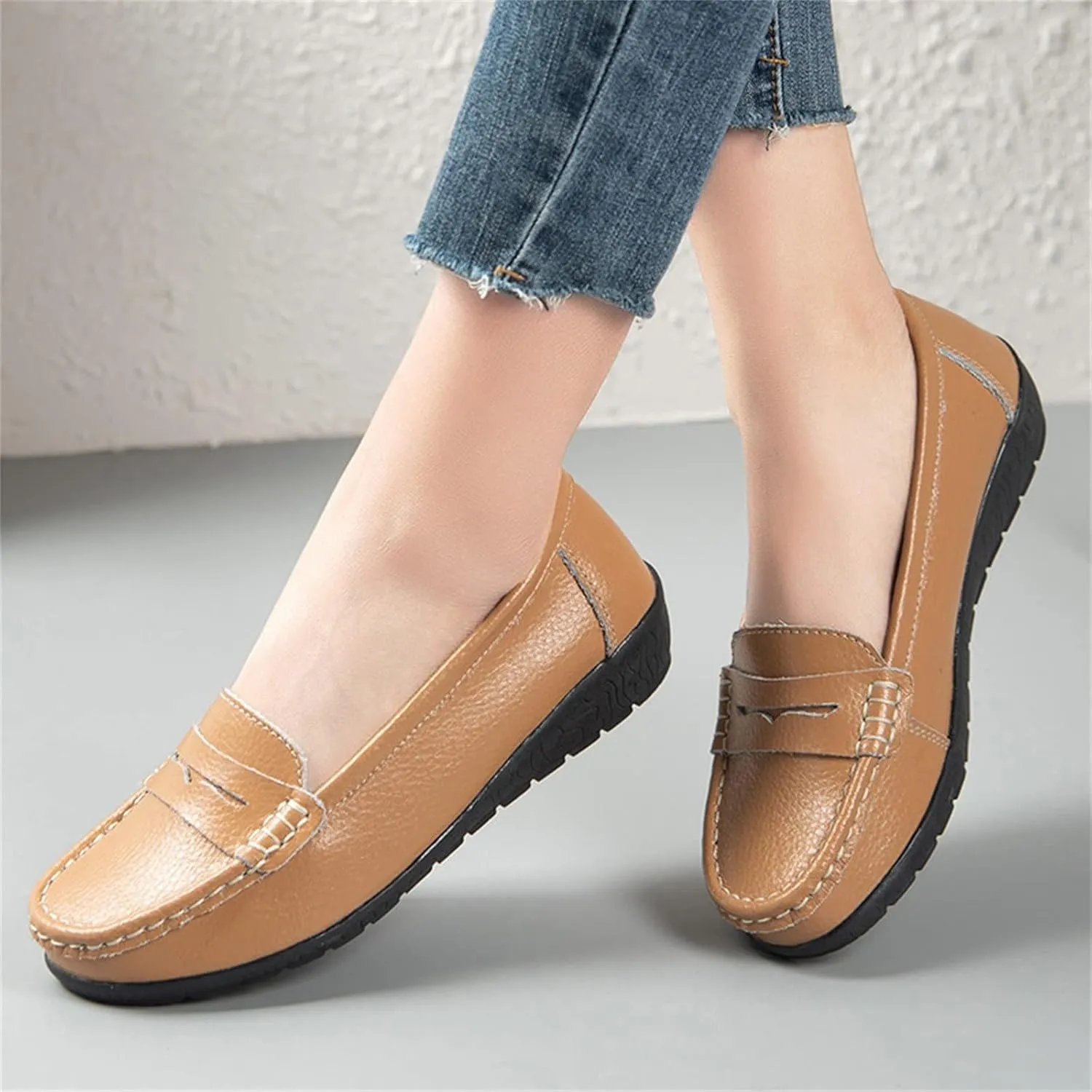 Flats for Womens Comfortable Square Toe Slip on Business Office Work Dress Shoes Ballet Flats with Buckle Strap