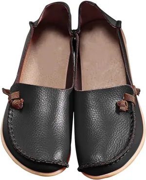 Flats Shoes Women Dressy Comfortable Work Loafers Shoes Wide Width Lightweight Soft Leather Moccasins Cute Walk Flats