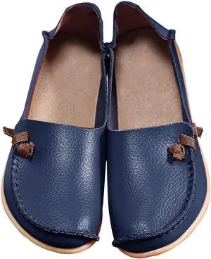 Flats Shoes Women Dressy Comfortable Work Loafers Shoes Wide Width Lightweight Soft Leather Moccasins Cute Walk Flats