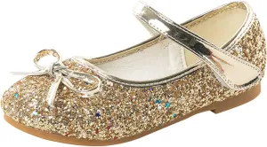 Flower Girl Dress Shoes Rhinestones Bow Mary Jane Ballet Flats for Girls Wedding Party Toddler Kids Shoes