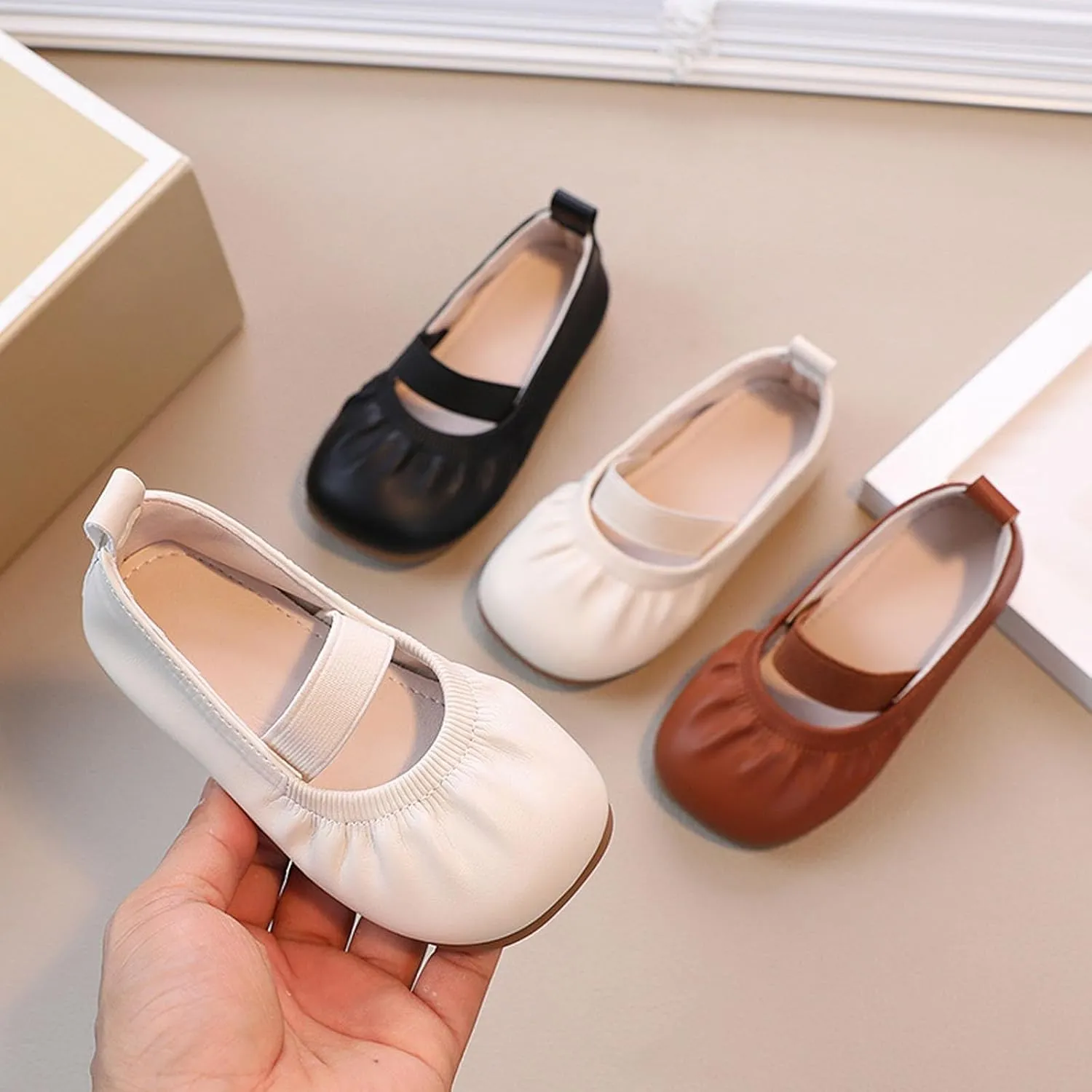 Girl Dress Shoes Toddler Flower Girl Dress Shoes Square Toe Ballet Flats for Party School Wedding Casual Shoes