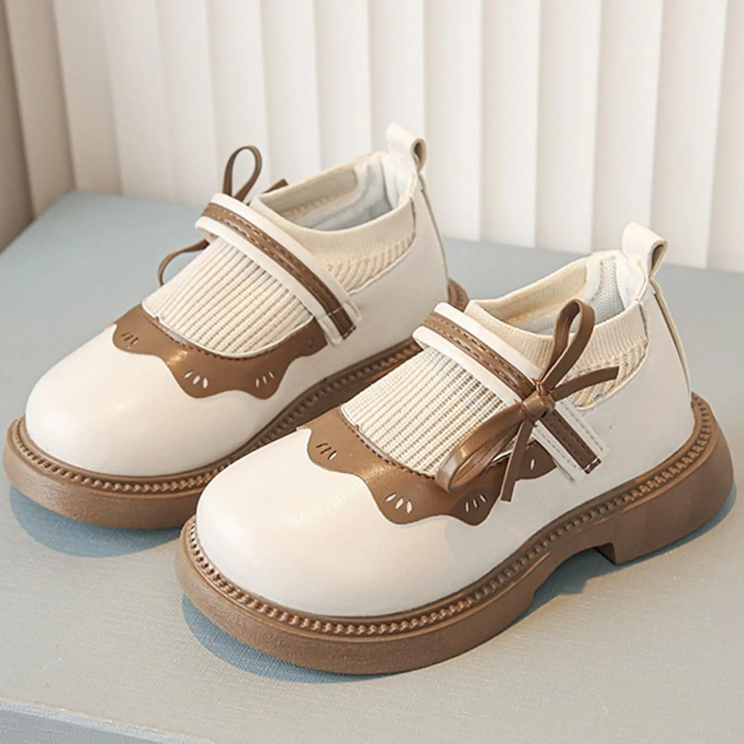 Girls Ballet Flat Dress Shoes Comfortable Non Slip Mary Jane Wedding Party Soft Sole Flower Princess Shoes