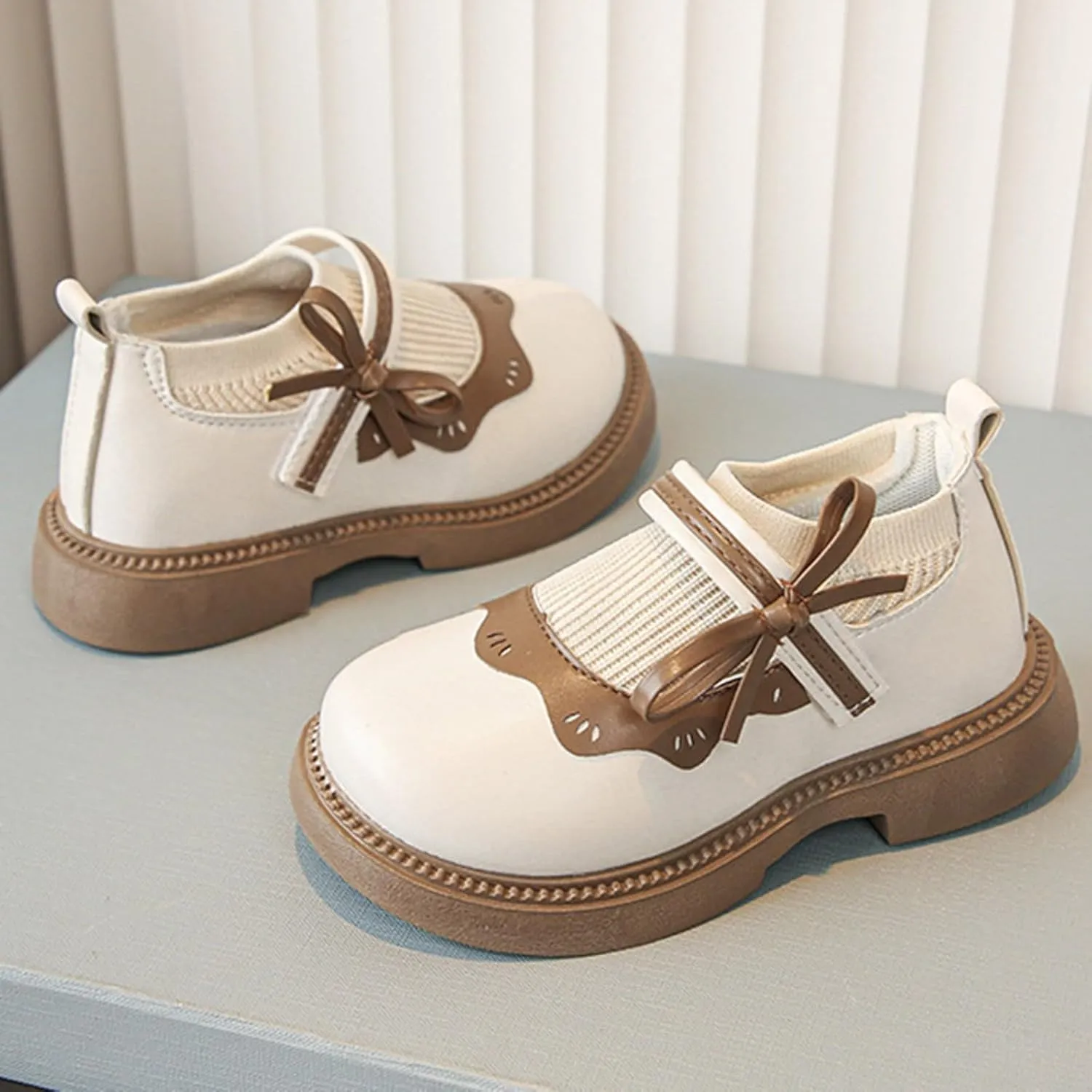 Girls Ballet Flat Dress Shoes Comfortable Non Slip Mary Jane Wedding Party Soft Sole Flower Princess Shoes