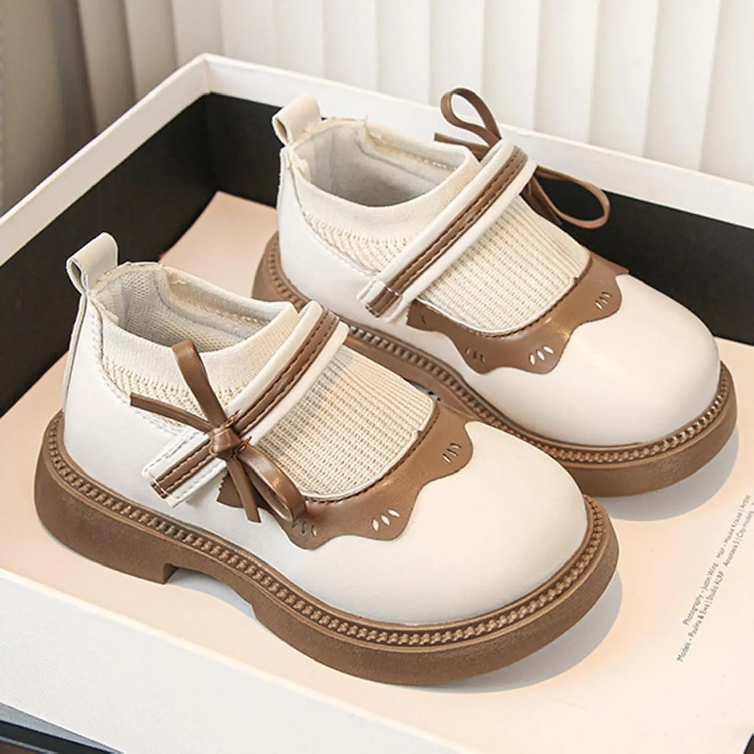 Girls Ballet Flat Dress Shoes Comfortable Non Slip Mary Jane Wedding Party Soft Sole Flower Princess Shoes