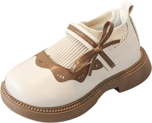 Girls Ballet Flat Dress Shoes Comfortable Non Slip Mary Jane Wedding Party Soft Sole Flower Princess Shoes