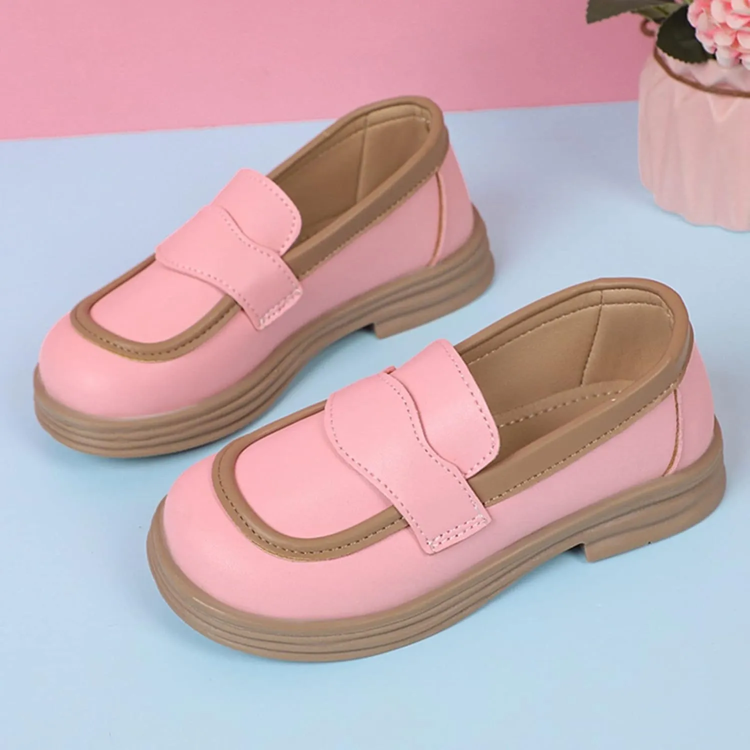 Girls Dress Shoes Chunky Loafers for Girl Platform Loafers School Uniform Slip On Shoes Toddler Girls Shoes