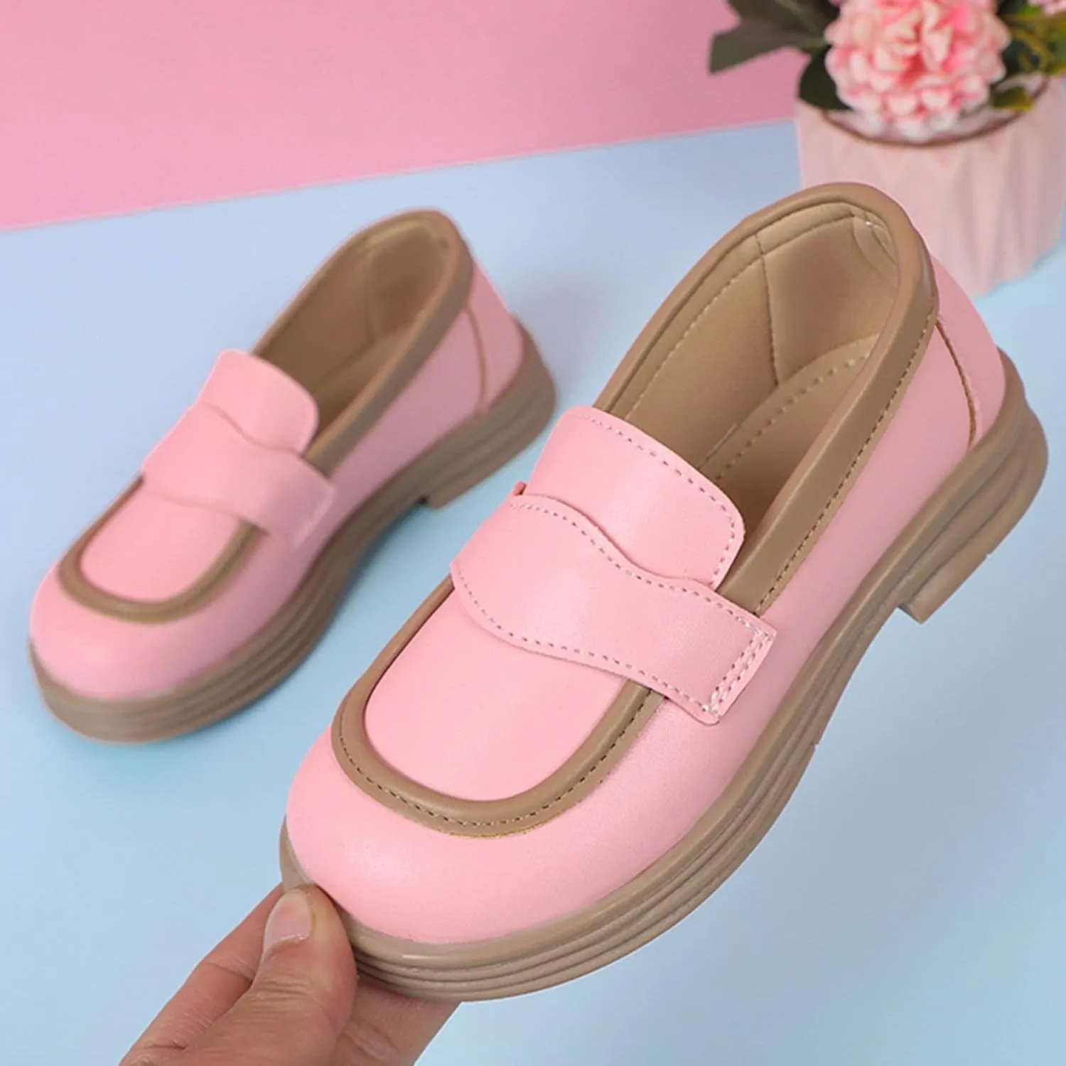 Girls Dress Shoes Chunky Loafers for Girl Platform Loafers School Uniform Slip On Shoes Toddler Girls Shoes