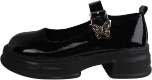 Girls Dress Shoes Chunky Loafers for Kid Platform Mary Jane School Uniform Shoes Round Toe Slip On Shoes Pumps