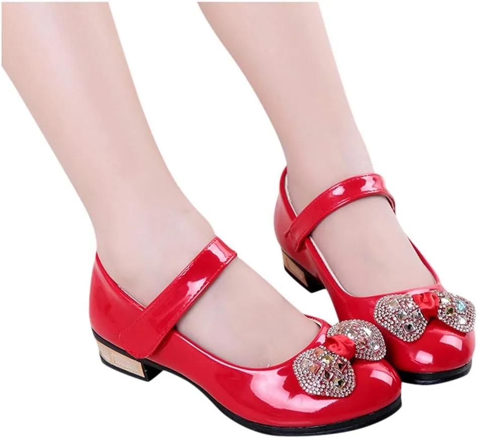 Girls Dress Shoes Mary Jane Shoes for Girls Low Heel Dress Shoes Party Wedding Flat for Little/Big Kids