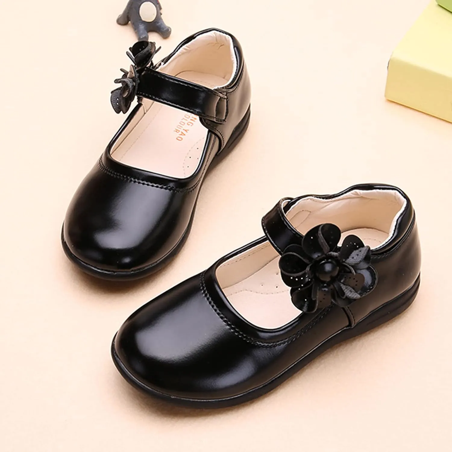 Girls Dress Shoes Toddler Girls School Uniform Shoes Mary Jane Flower Girl Ballet Flats for Princess Dress up Shoes