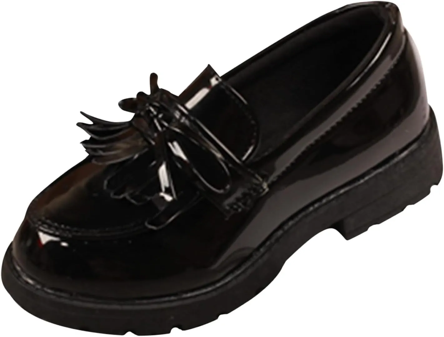 Girl's Loafers Slip On Tassel Oxford Shoes Flats Round Toe School Uniform Dress Shoes Gifts for Girl