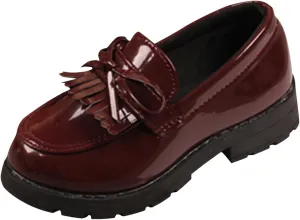 Girl's Loafers Slip On Tassel Oxford Shoes Flats Round Toe School Uniform Dress Shoes Gifts for Girl