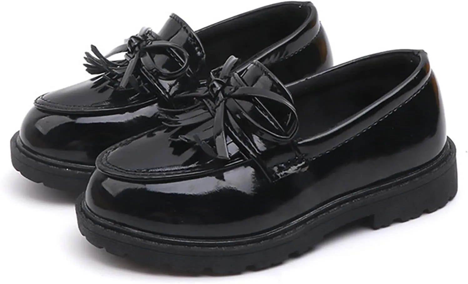 Girl's Loafers Slip On Tassel Oxford Shoes Flats Round Toe School Uniform Dress Shoes Gifts for Girl