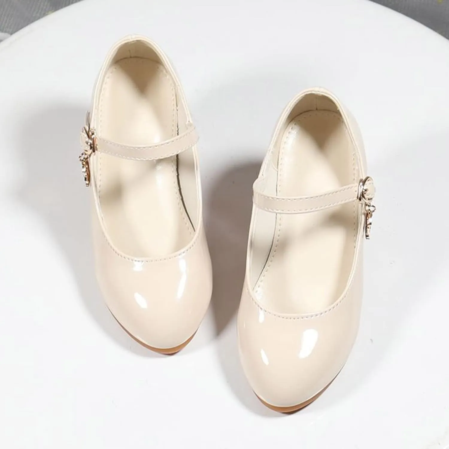 Girls Low Heels Dress Shoes with Ankle Strap Mary Jane School Wedding Par𝘁y Pump Shoes for Girl Sneaker 10