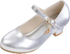 Girls Low Heels Dress Shoes with Ankle Strap Mary Jane School Wedding Par𝘁y Pump Shoes for Girl Sneaker 10