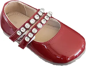 Girls Mary Jane Dress Shoes Pearl Toddler Little Girls Patent Leather Flats for Wedding Party School