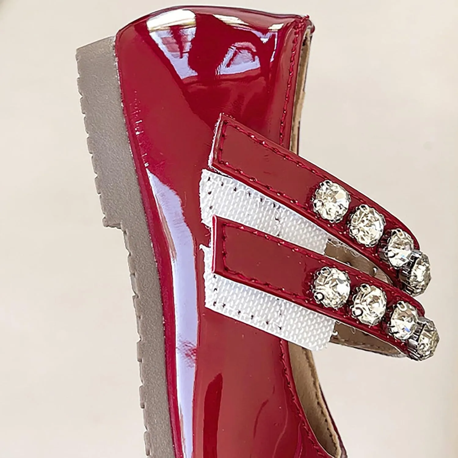 Girls Mary Jane Dress Shoes Pearl Toddler Little Girls Patent Leather Flats for Wedding Party School