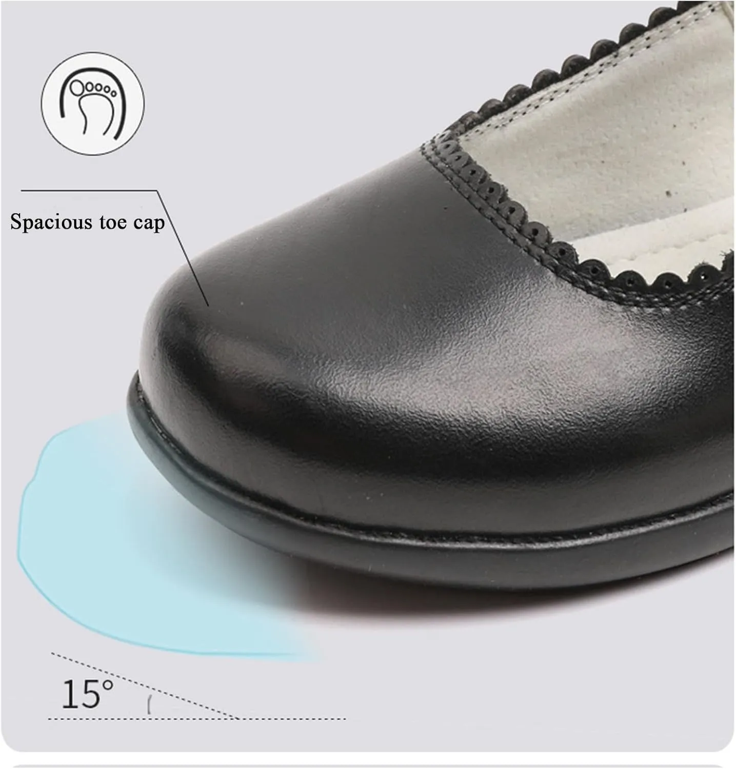 Girl's Mary Jane School Uniform Shoes Leather Ballet Flats Strap Dress Shoes for Kids Party Wedding