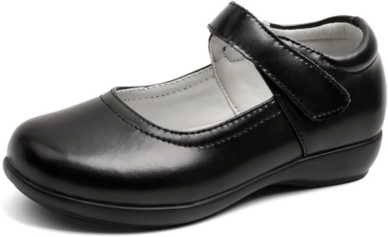 Girl's Mary Jane School Uniform Shoes Leather Ballet Flats Strap Dress Shoes for Kids Party Wedding