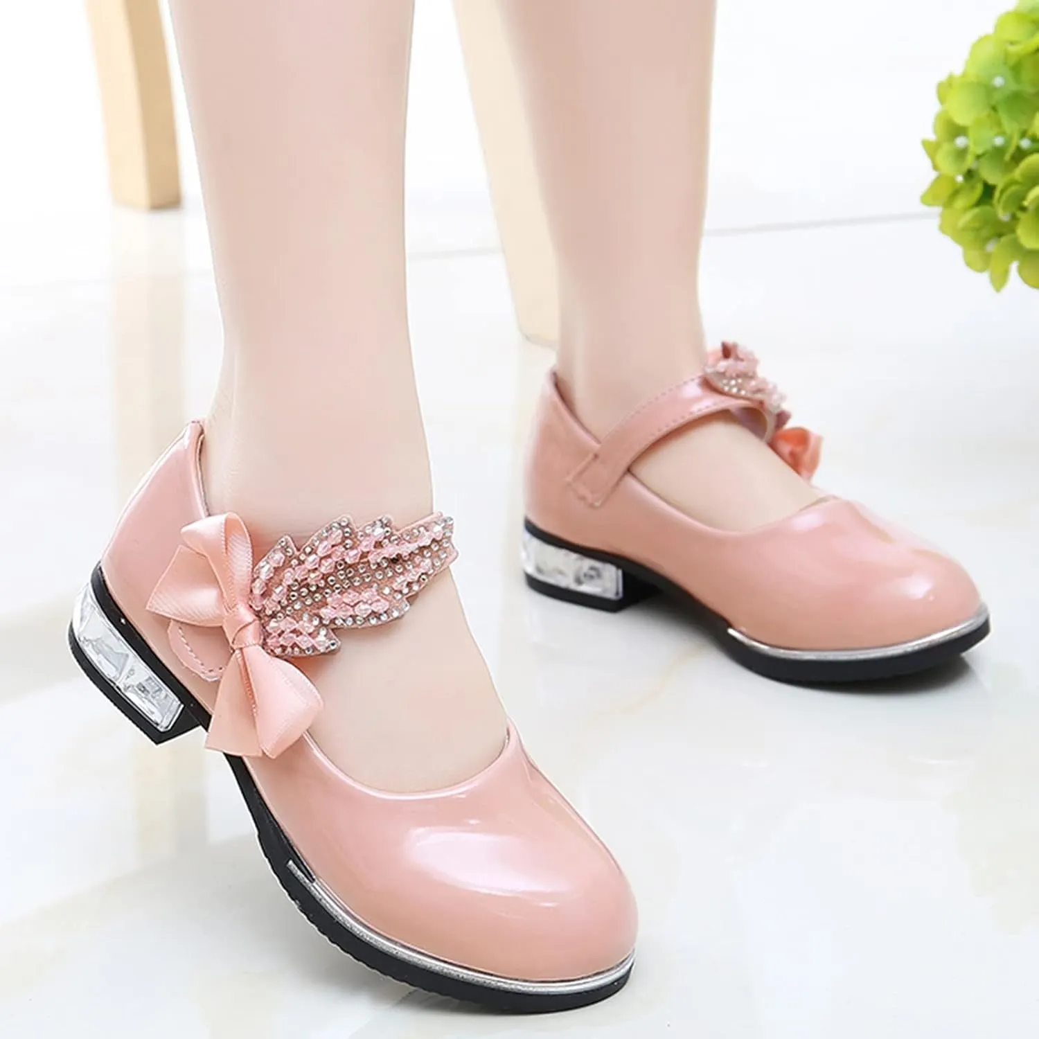 Girls Mary Jane Shoes Dress Shoes Flower Girl School Shoes Pump Patent Leather Shoes Low Heel Flats for Wedding Party