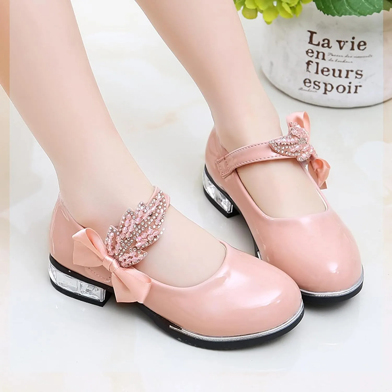 Girls Mary Jane Shoes Dress Shoes Flower Girl School Shoes Pump Patent Leather Shoes Low Heel Flats for Wedding Party