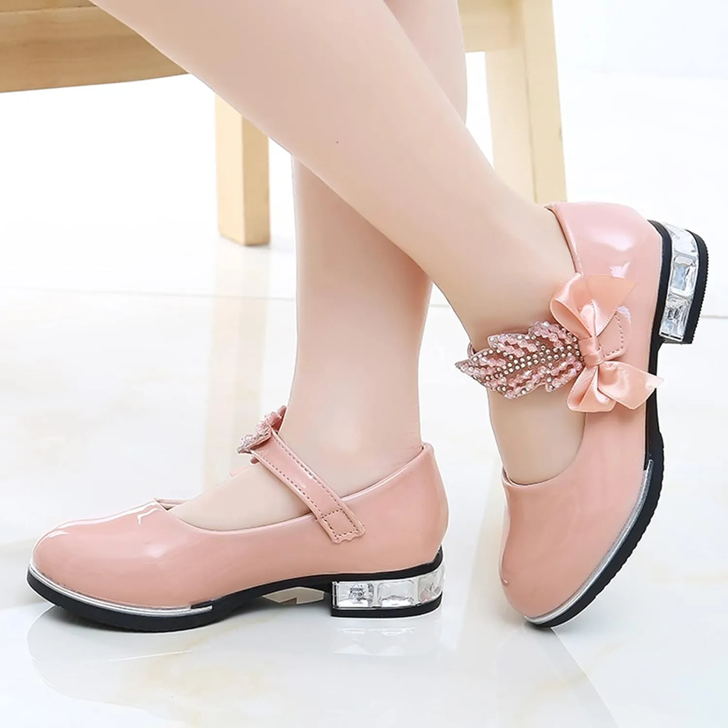 Girls Mary Jane Shoes Dress Shoes Flower Girl School Shoes Pump Patent Leather Shoes Low Heel Flats for Wedding Party