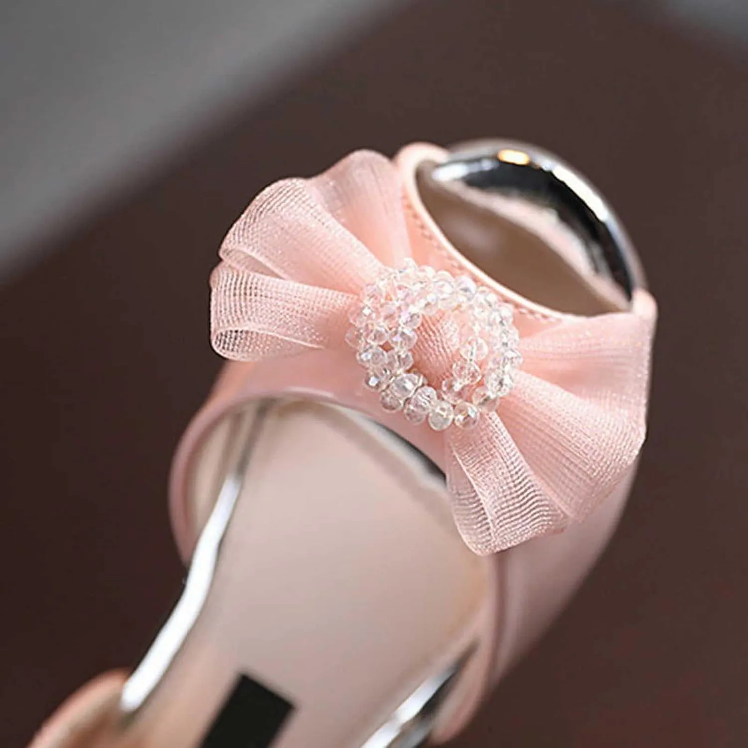 Girls Open Toe Heels Dress Shoes Flower Girl Mary Jane Sandals Wedding Par𝘁y Princess Shoes for Toddler Kids