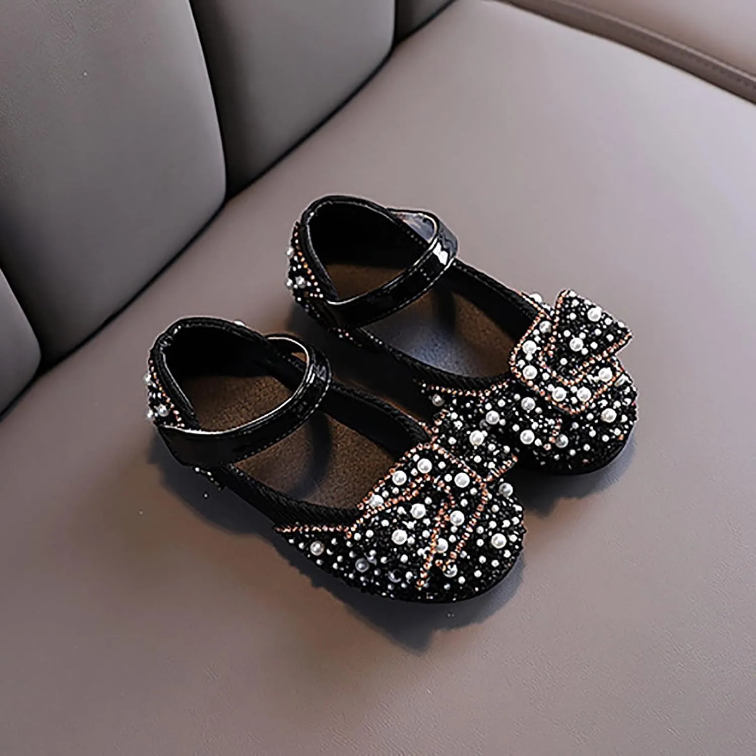 Girls Sandals Closed Toe Heels Strap Closed Toe Bow Girl Shoes Bow Wedding Sandals Toddler Flower Party Shoes