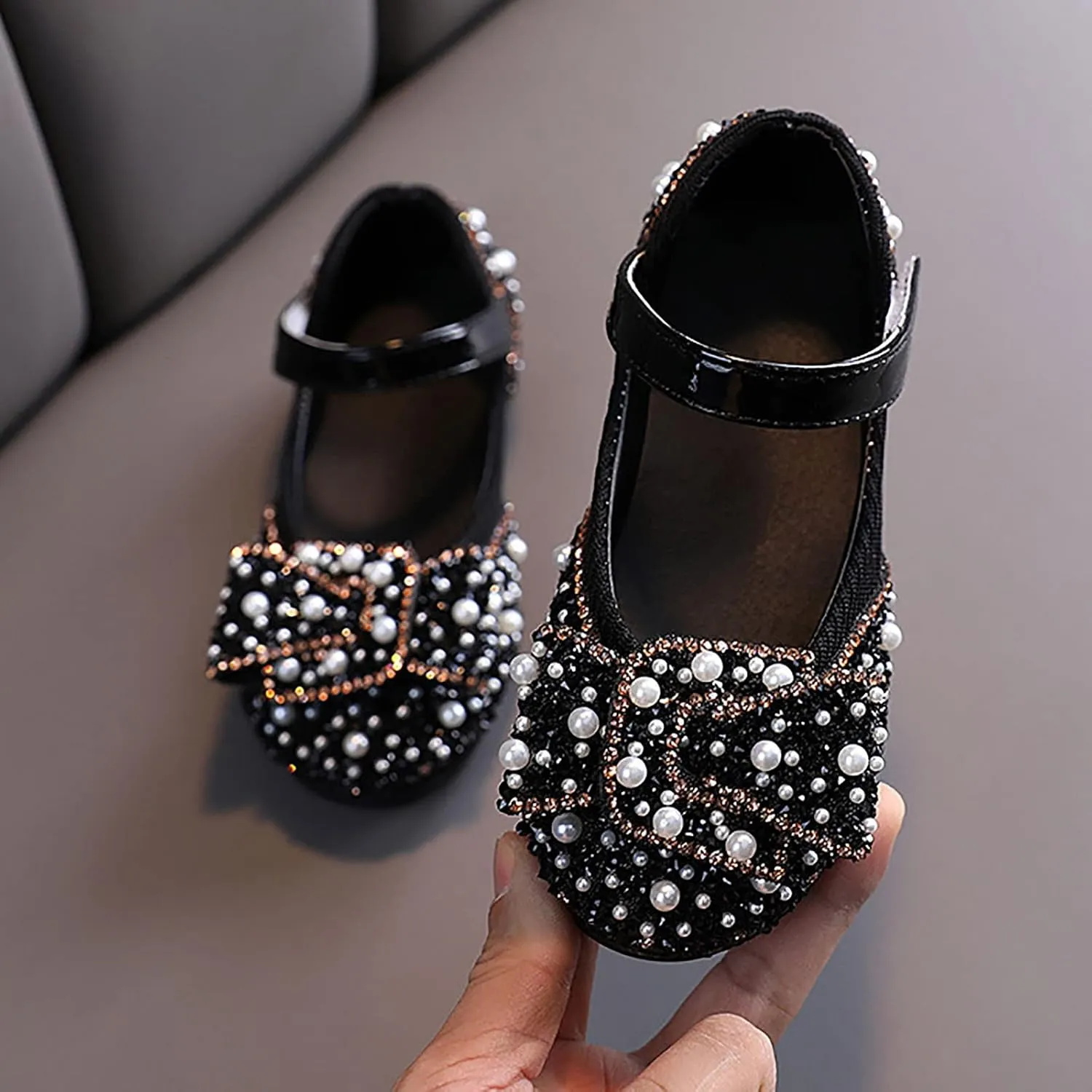 Girls Sandals Closed Toe Heels Strap Closed Toe Bow Girl Shoes Bow Wedding Sandals Toddler Flower Party Shoes