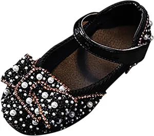 Girls Sandals Closed Toe Heels Strap Closed Toe Bow Girl Shoes Bow Wedding Sandals Toddler Flower Party Shoes