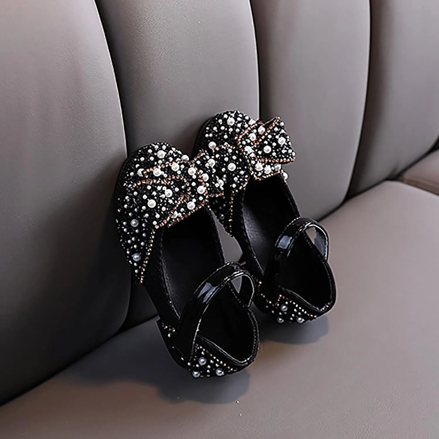 Girls Sandals Closed Toe Heels Strap Closed Toe Bow Girl Shoes Bow Wedding Sandals Toddler Flower Party Shoes