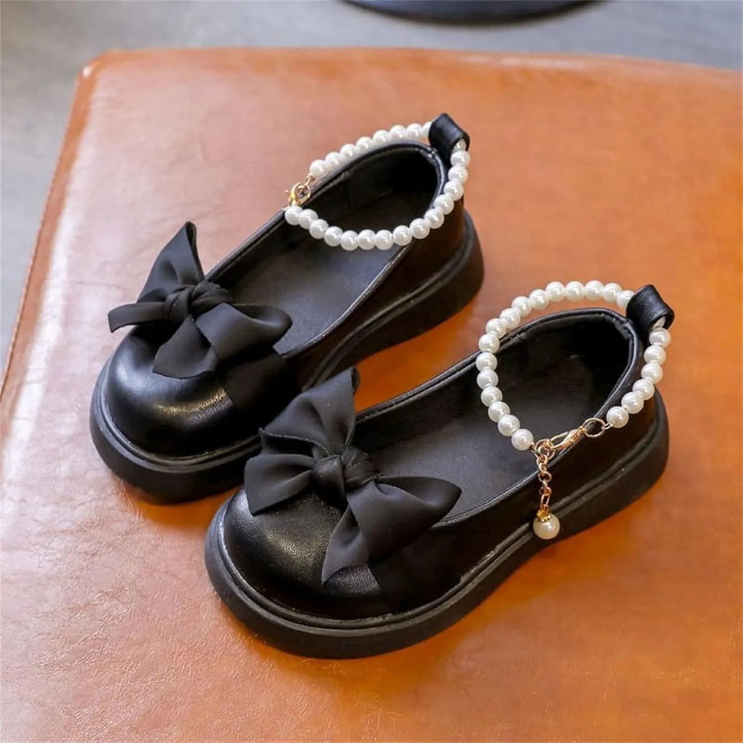 Girls Shoes Platform Toddler Girls Dress Shoes Cute Bowknot Pearls Mary Jane Flower Girls Mary Jane Shoes for Girls