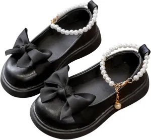 Girls Shoes Platform Toddler Girls Dress Shoes Cute Bowknot Pearls Mary Jane Flower Girls Mary Jane Shoes for Girls